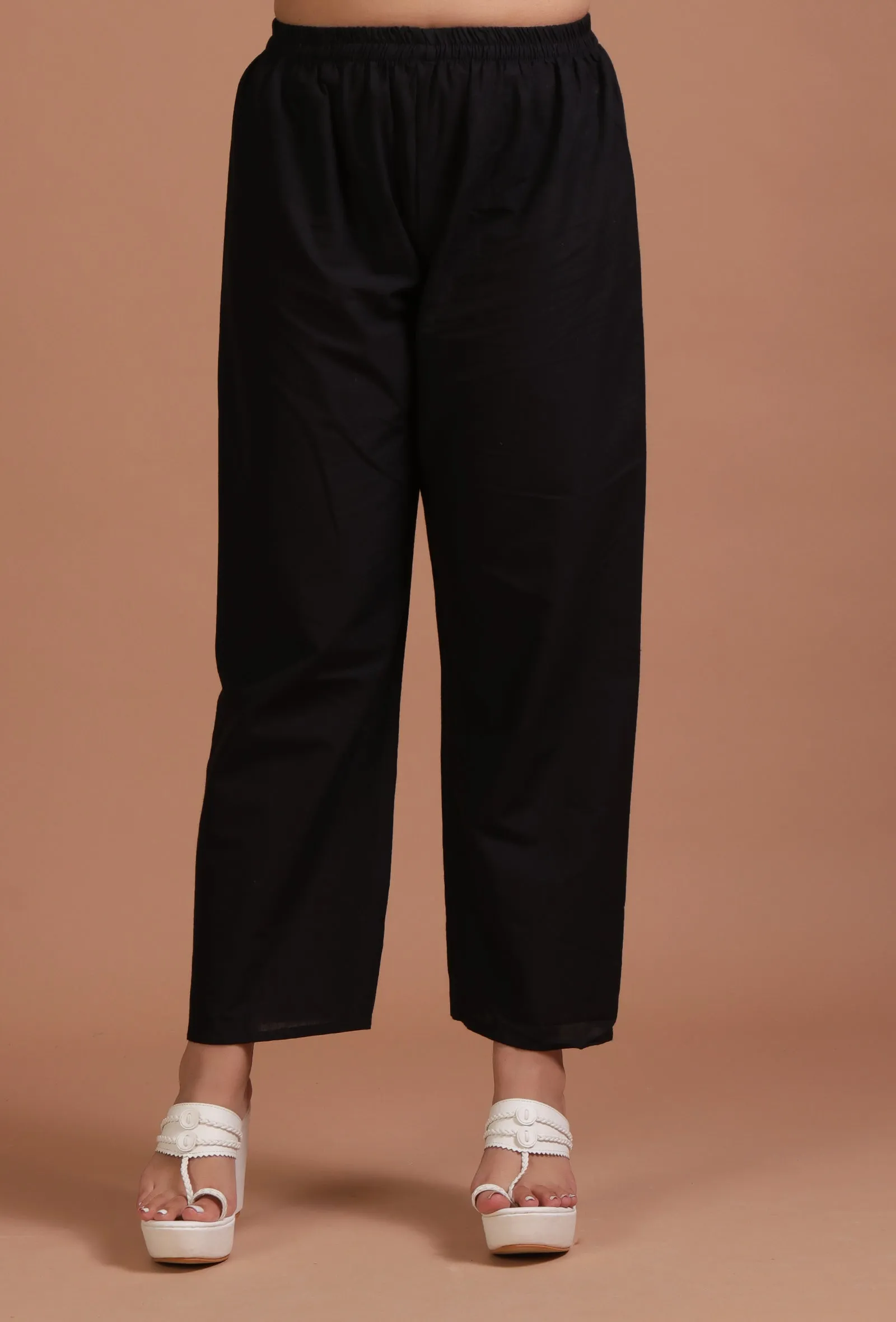 Set Of 2: Black Cotton Printed Kurta & Pant Set
