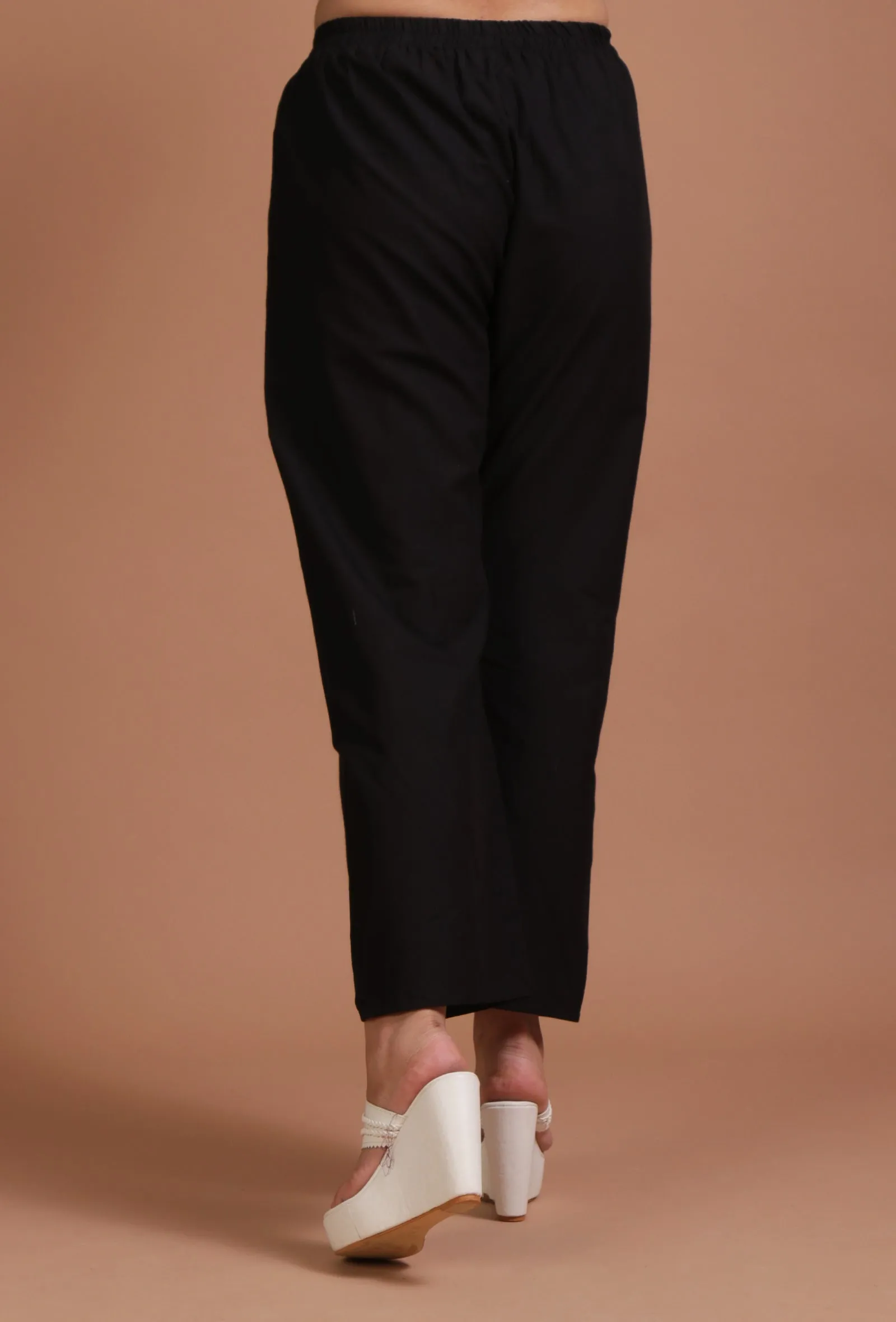 Set Of 2: Black Cotton Printed Kurta & Pant Set
