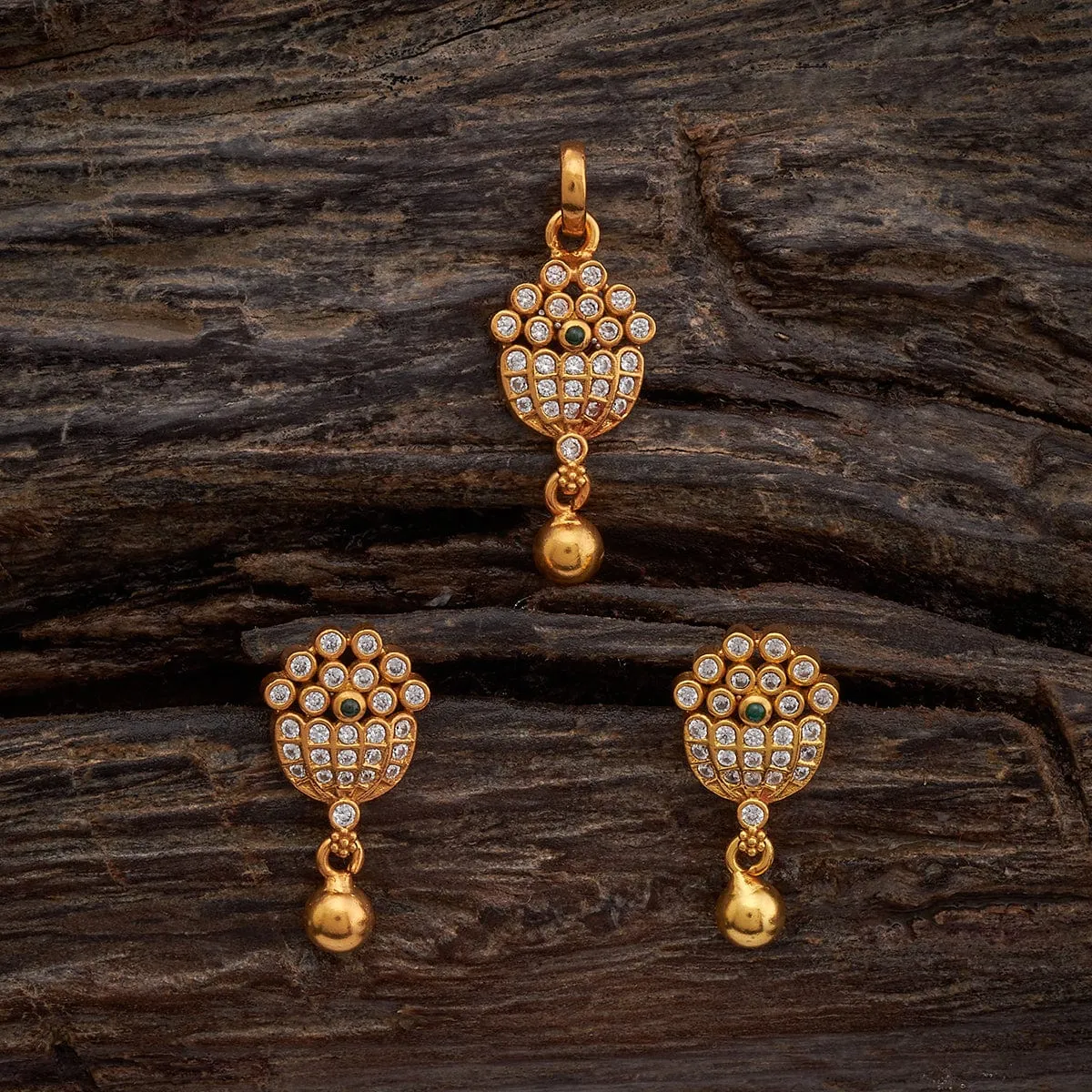 Silver Temple Pendant Earring 170618