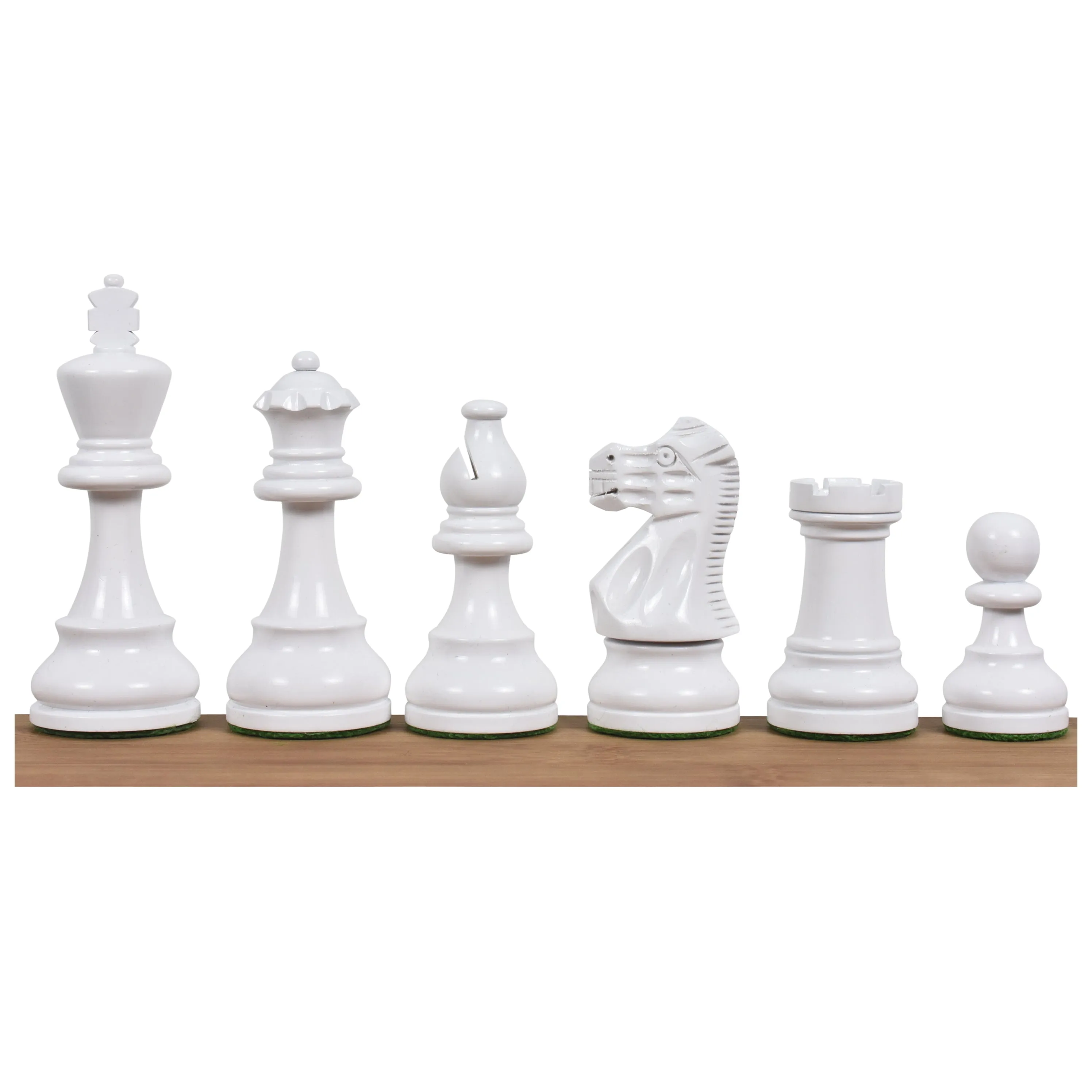 Slightly Imperfect 3.8" Red & Ivory White Painted Staunton Chess Set - Chess Pieces Only - Weighted Boxwood