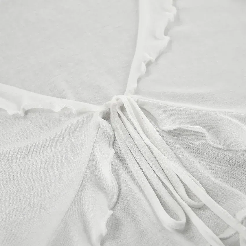 Soft Viscose Blend Loungewear in White Top and Pants Set