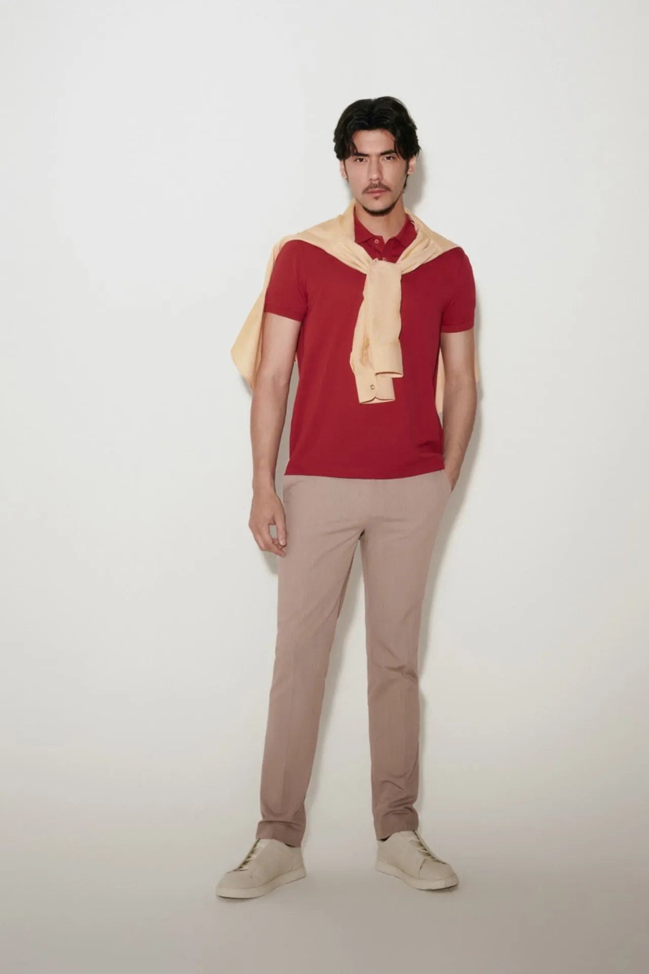 Super Light Mercerized Cotton Pique Shirt Collar Polo Tee