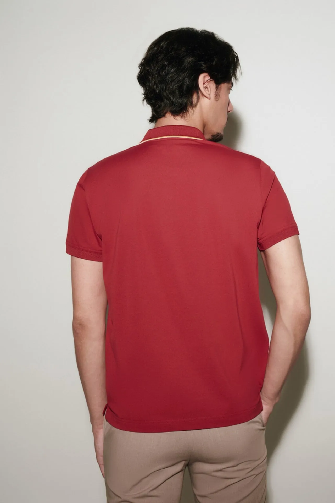 Super Light Mercerized Cotton Pique Shirt Collar Polo Tee