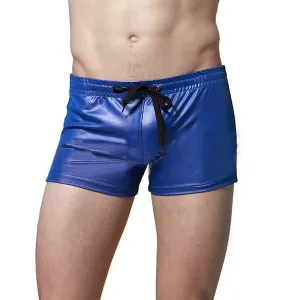 Swimming Beach Swinmsuits Hot Spring Imitation Leather Sport Boxers Trunks for Men