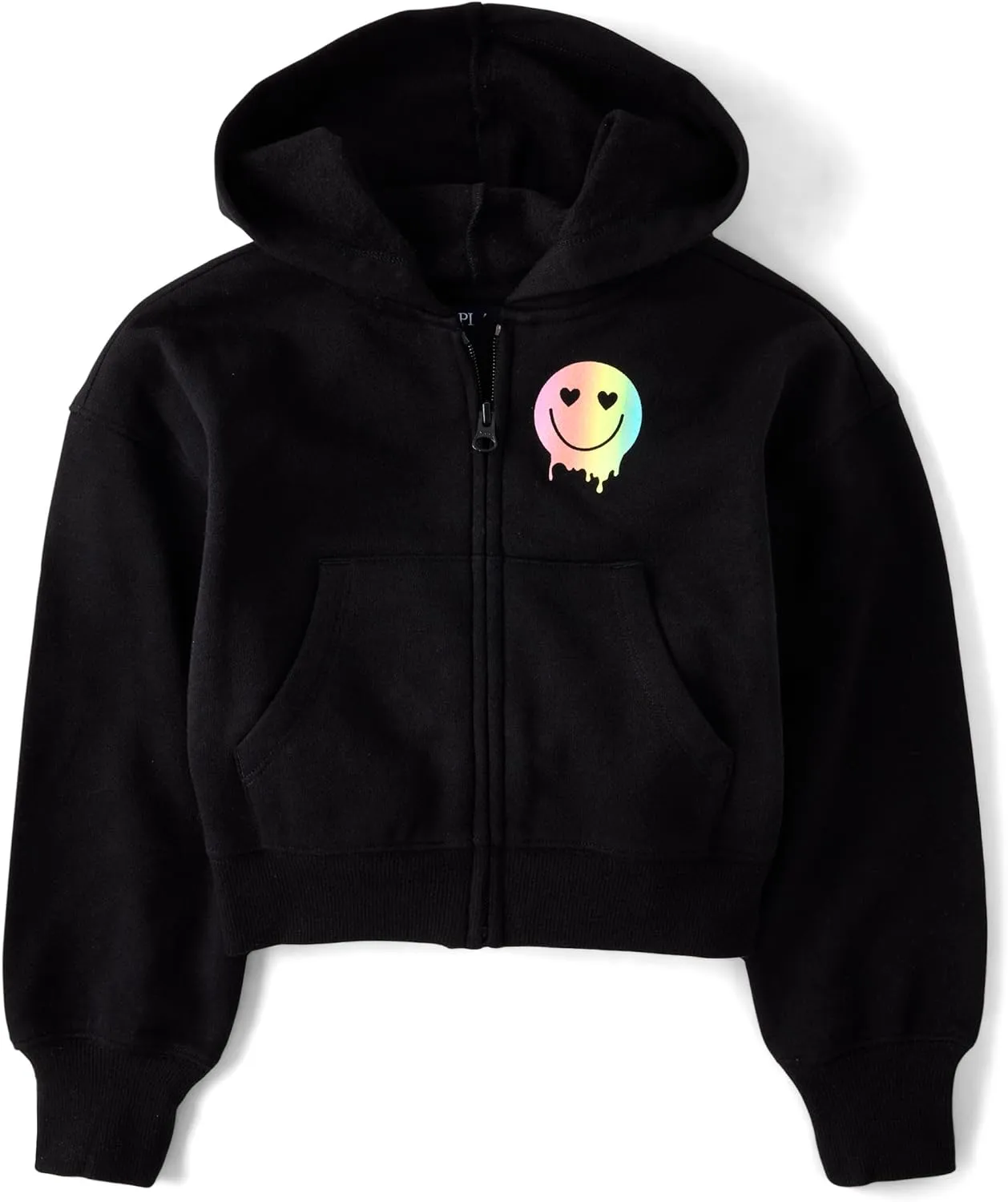 The Children's Place Girls' Long Sleeve Fleece Cropped Hooded Zip Up