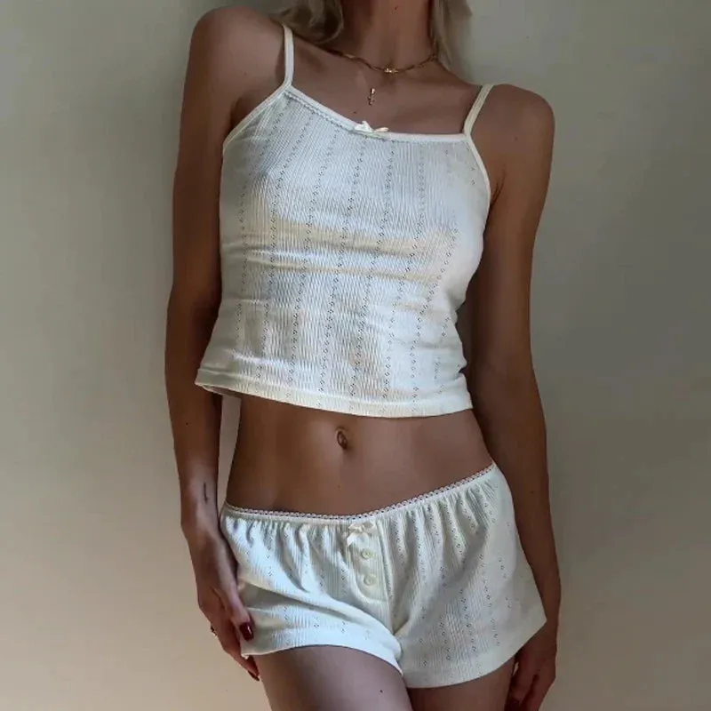Two-Piece Lounge Set with Shorts and Cami for Women