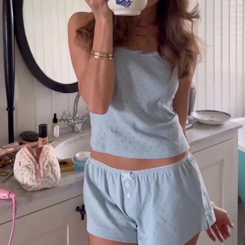 Two-Piece Lounge Set with Shorts and Cami for Women