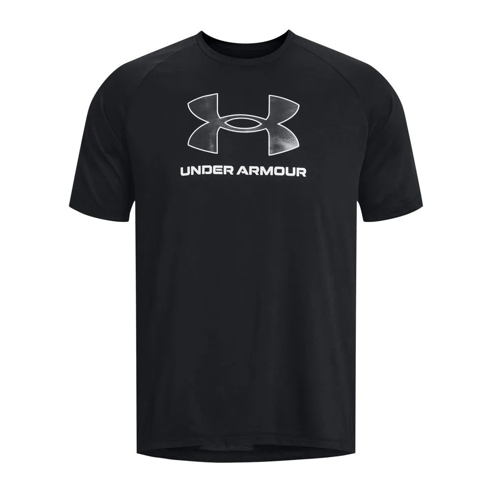 UNDER ARMOUR MENS TECH BLACK TWIST SHORT SLEEVE T SHIRT