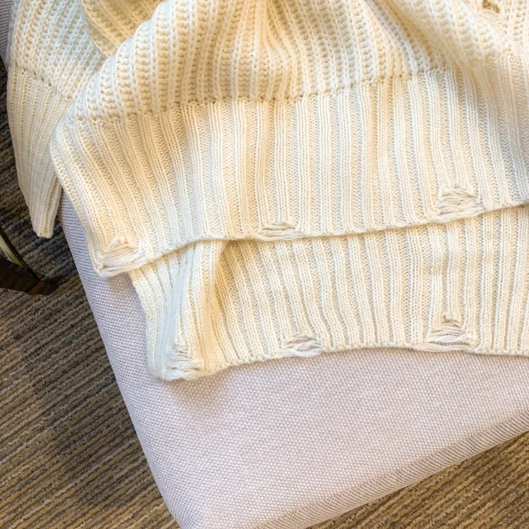 Unique Design Hollowed Embroidery Sweater