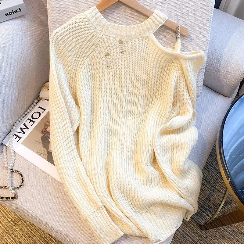 Unique Design Hollowed Embroidery Sweater