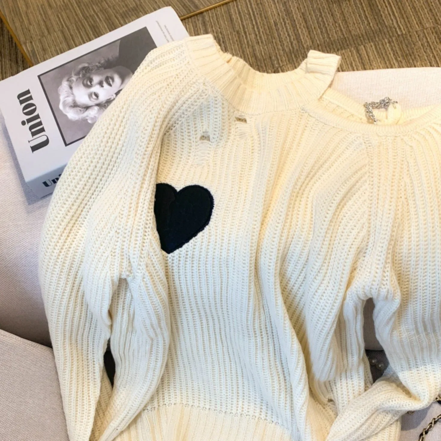 Unique Design Hollowed Embroidery Sweater