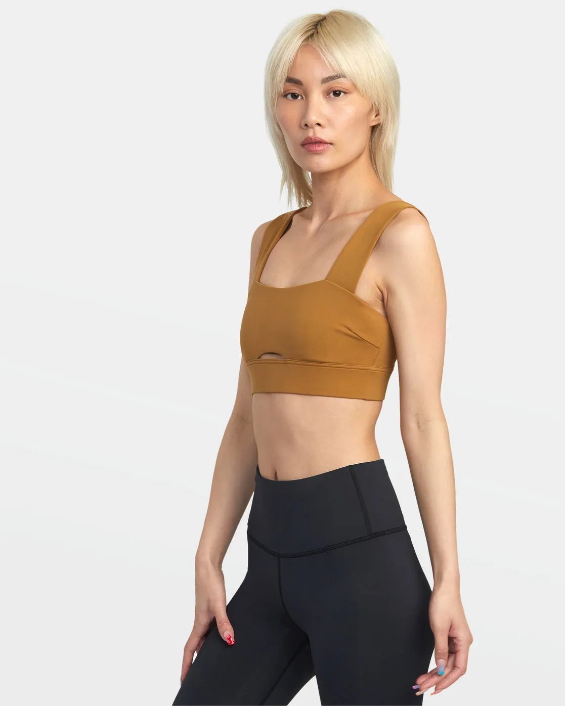 Wide Strap Sports Bra - Tobacco