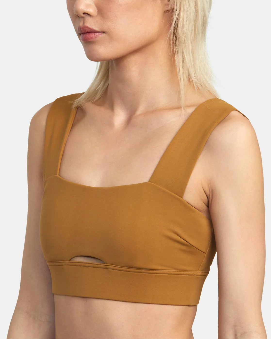 Wide Strap Sports Bra - Tobacco