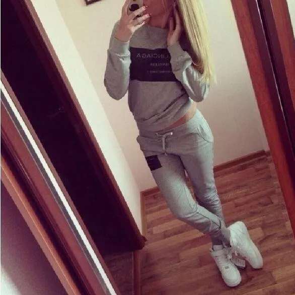 Woman Clothes sets Ballinciaga Tracksuits 2 Piece Set Women Suit Hoodies (US 4-12)