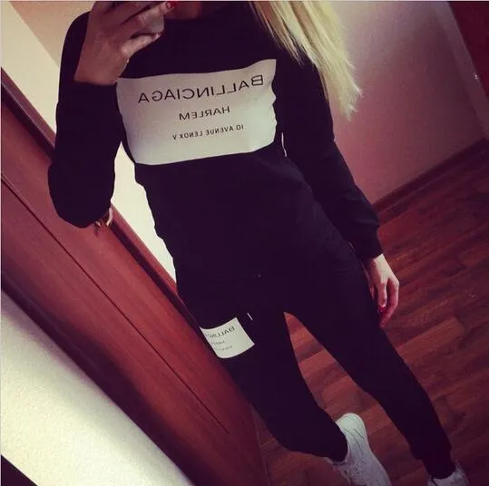 Woman Clothes sets Ballinciaga Tracksuits 2 Piece Set Women Suit Hoodies (US 4-12)
