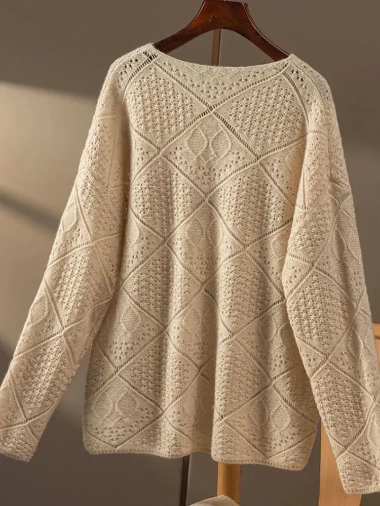 Women Embroidered Cotton-Blend Sweater for Chilly Days