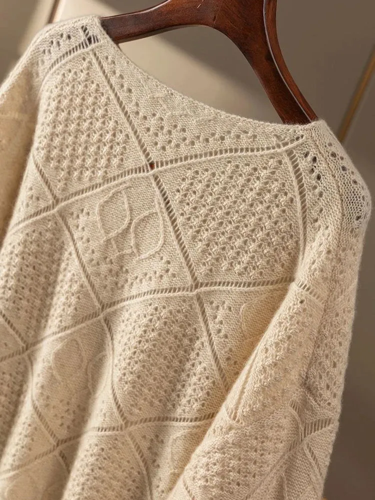 Women Embroidered Cotton-Blend Sweater for Chilly Days