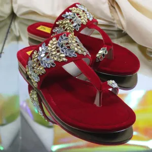 Women Red Kolhapuri