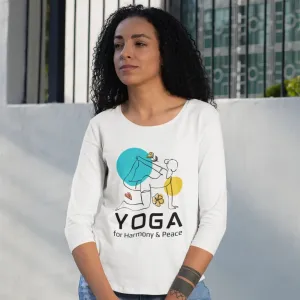 Yoga for Harmony & Peace Women’s 3/4th Sleeve T-Shirt